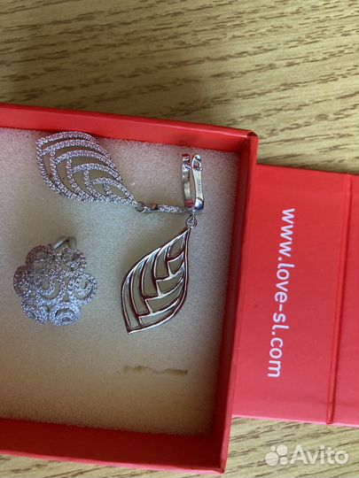 Комплект серьги и кольцо