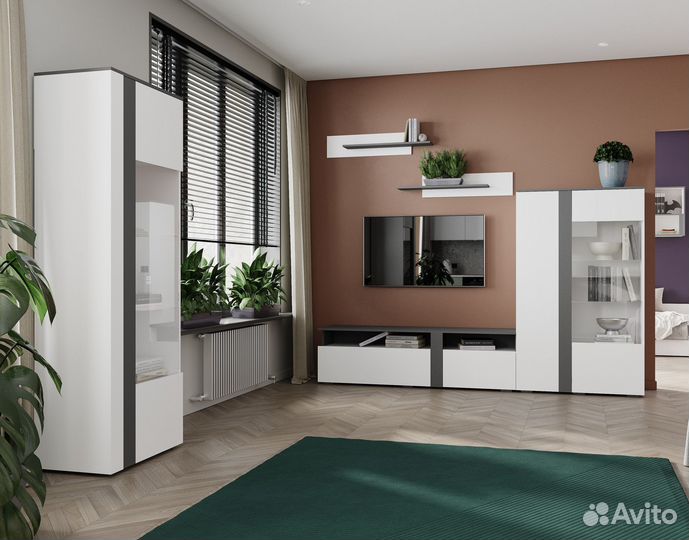 Таормина Тумба тв белый/серый графит