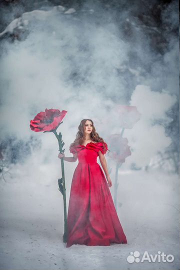 Большие маки, ростовые цветы, фотозона цветочная