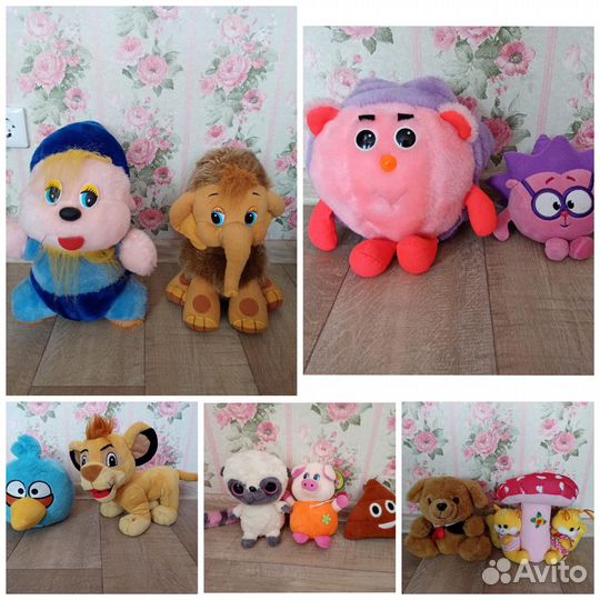 Мягкие игрушки Смешарики, angry birds