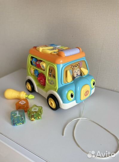 Развивающие игрушки, автобус сортер музыкальный