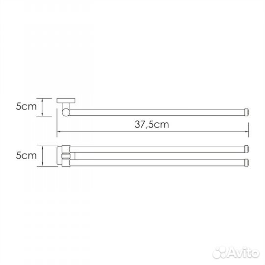 Rhin K-8731 Держатель полотенец двойной
