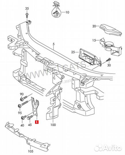 Кронштейн замка капота Volkswagen Passat B7 365