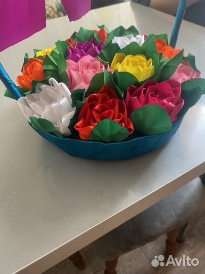 Цветы из отдасной ленты