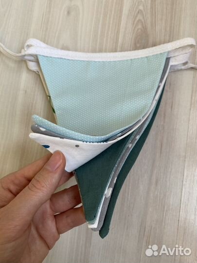 Гирлянда из флажков бирюзовая