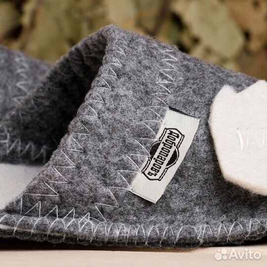 2 шт. Тапочки для бани 'Листок' серые, войлок