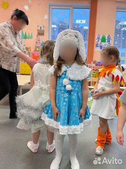 Новогодний костюм зайка - снегурка 110