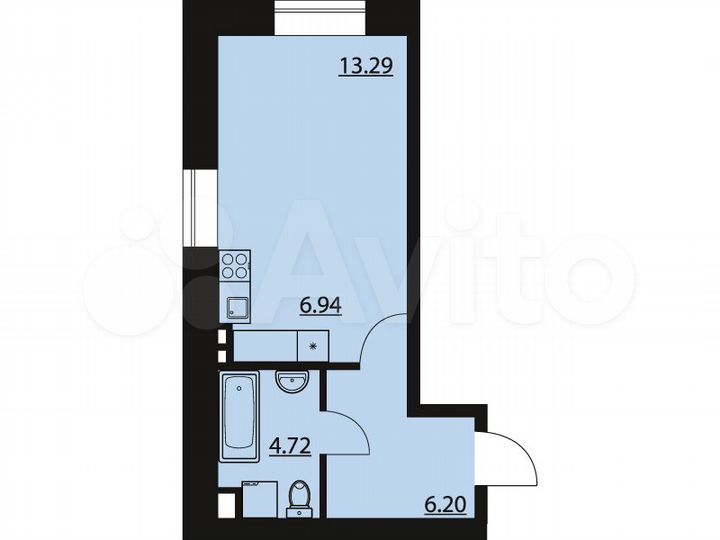 Квартира-студия, 31,2 м², 3/10 эт.