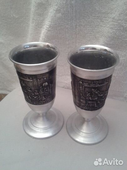 Два бокала ручной работыГермания.Клеймо ангелочек