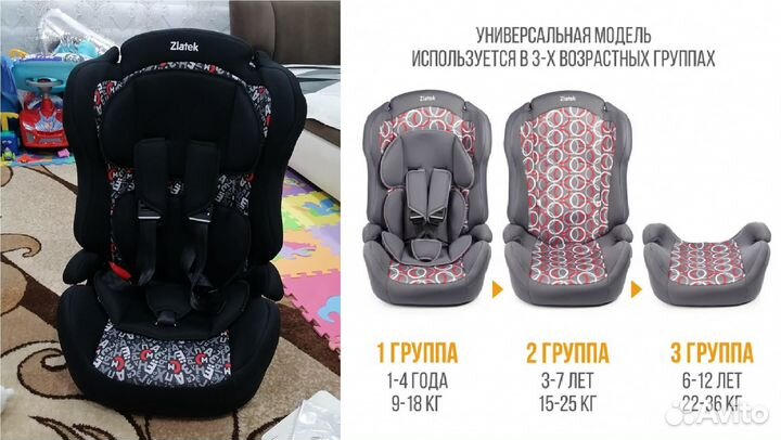 Детские автокресла 1-12 лет,новые