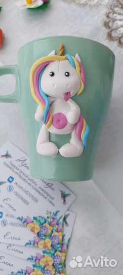 Кружки из полимерной глины, подарки