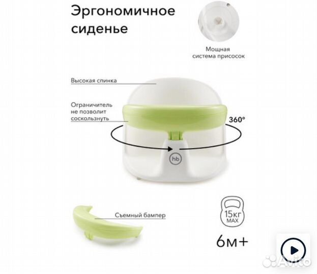Стульчик для купания happy baby