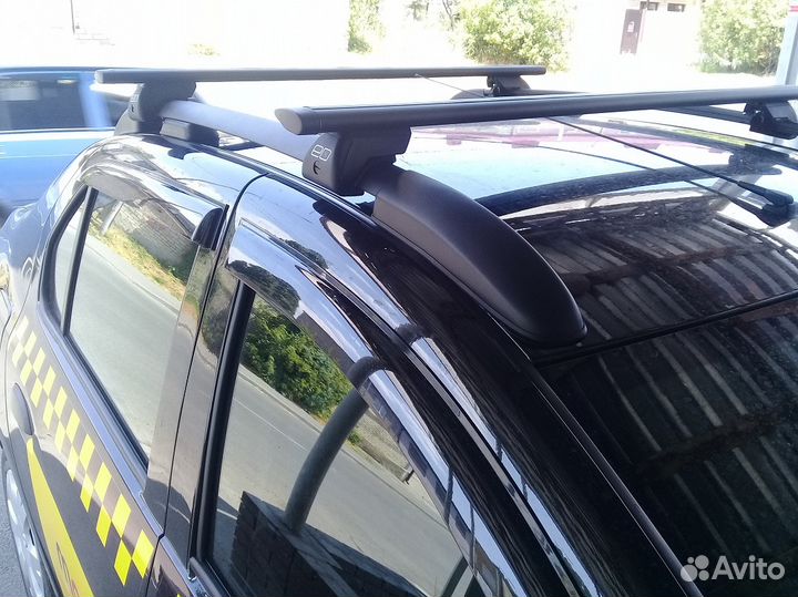Рейлинги на крышу Рено Логан 2, черные