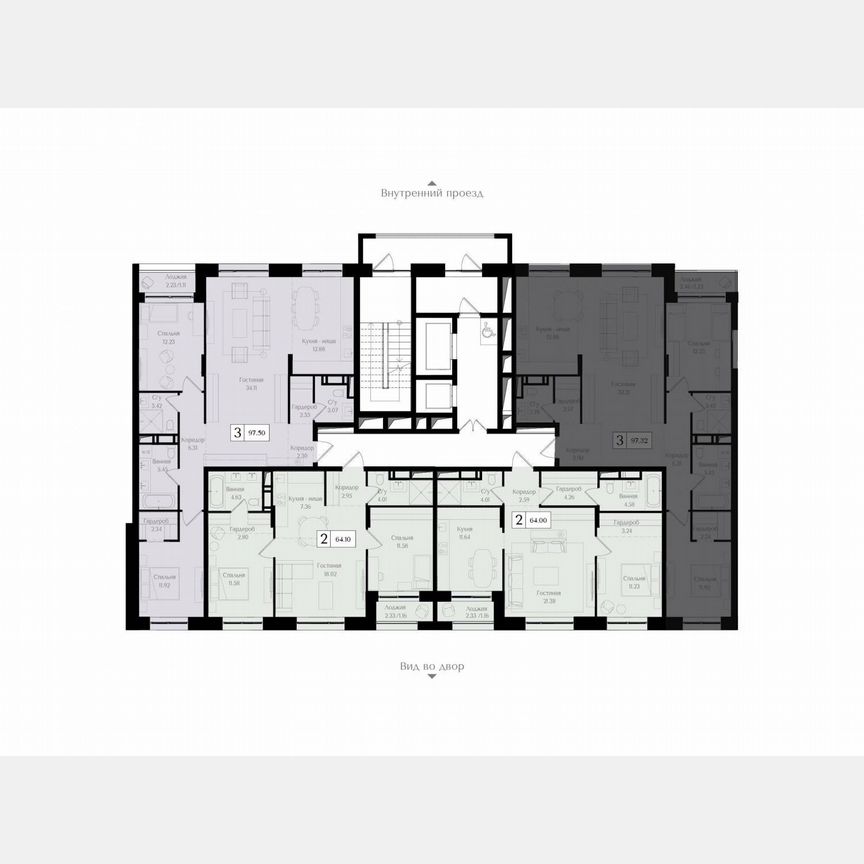 3-к. квартира, 97,4 м², 17/17 эт.