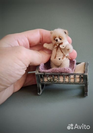 Мишка тедди ручная работа миниатюра коллекционная