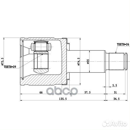 Шрус внутренний перед прав Z87891R Zikmar