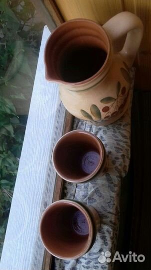 Кувшин и два стакана. Керамика СССР