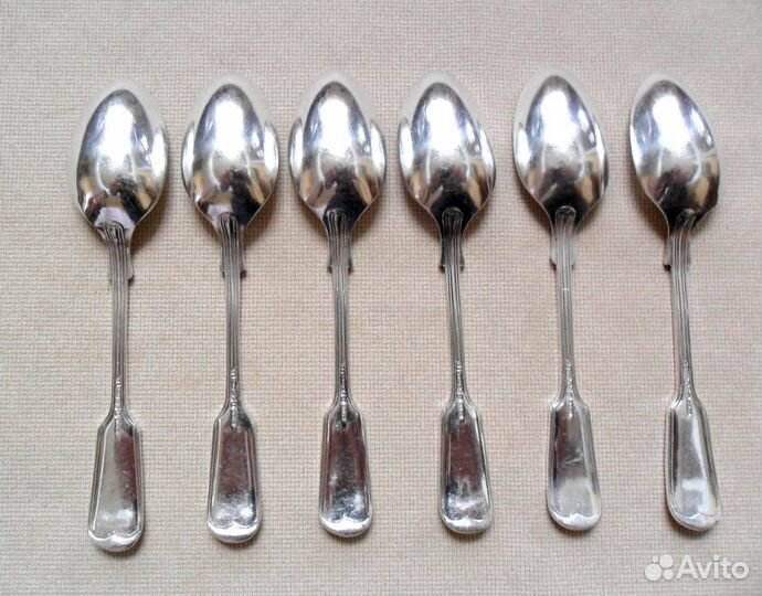 Набор старинных английских чайных ложек,серебрение