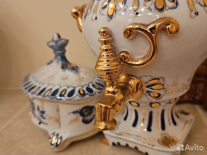 Самовар, сахарница Гжель СССР