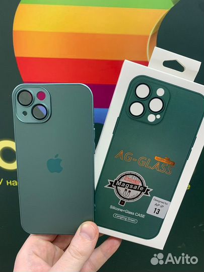 Чехол стеклянный Magsafe iPhone 13