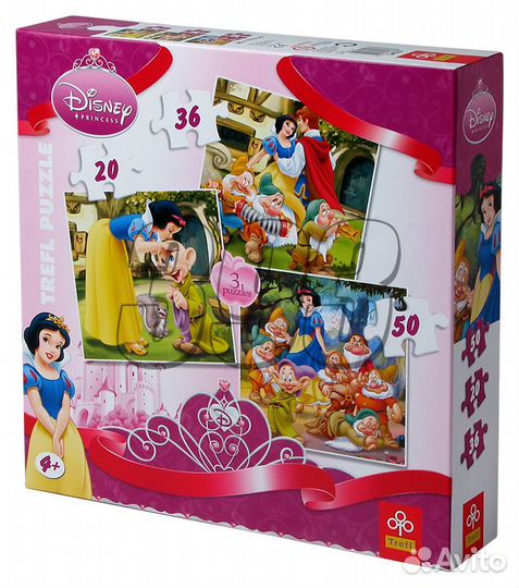 Пазл Белоснежка, набор 3 в 1 (20+36+50 эле (22630)