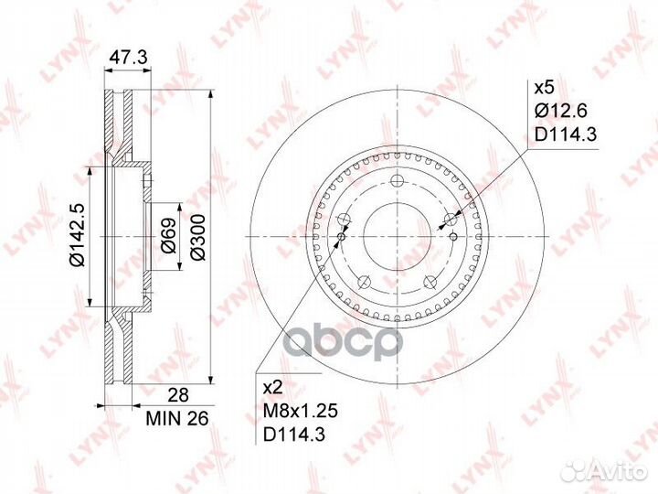 Диск тормозной BN-1055 lynxauto