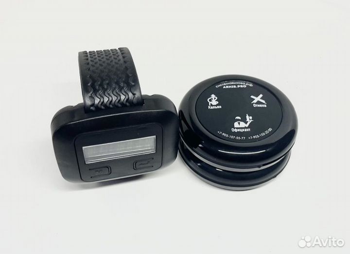 Часы и кнопки вызова официанта в ассортименте