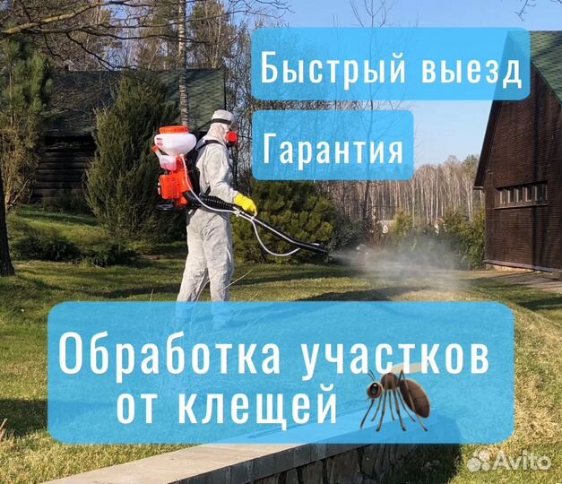 Обработка участков от клещей комаров