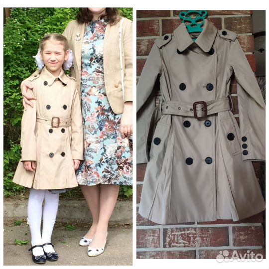 Плащ тренч для девочки 128