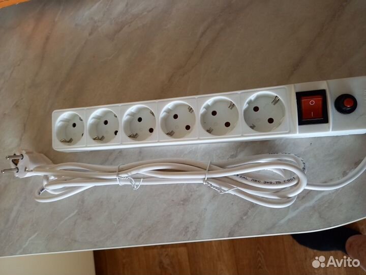 Сетевой фильтр 3 метра 6 розеток, предохранитель