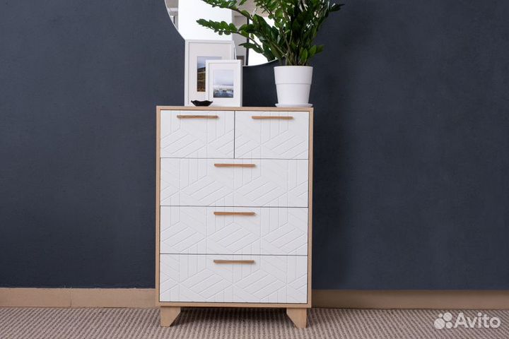 Комод Амстердам (дуб сонома/белый матовый)