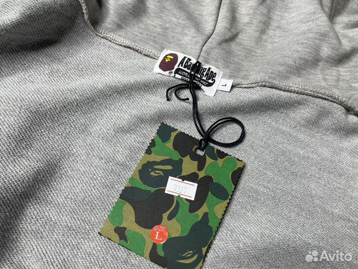 Зип худи Bape серая