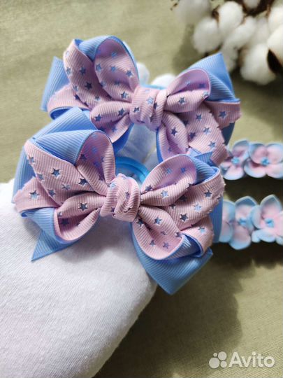 Набор. Бантики и цветы заколка