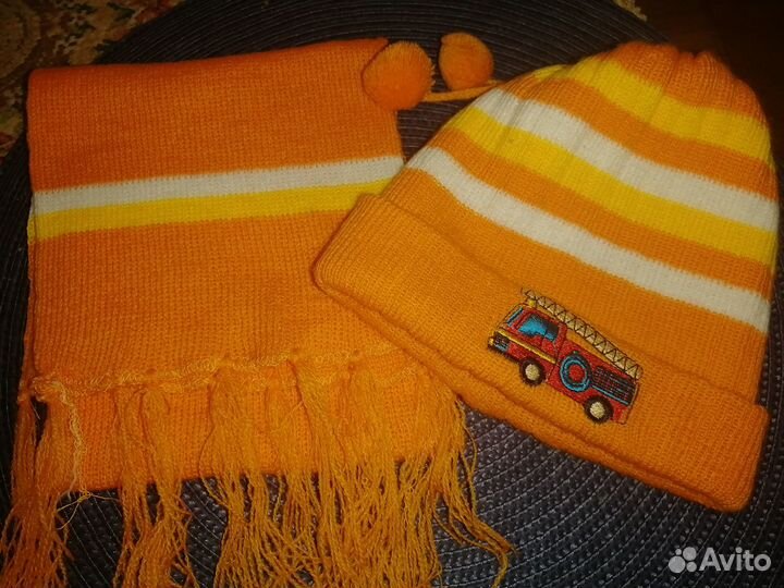 Новый комплект шапочка+шарфик, 46-50