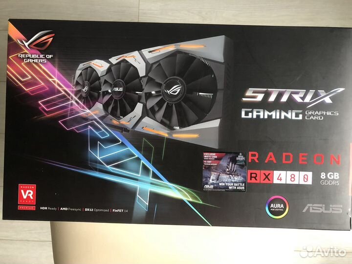 Видеокарта Asus AMD Radeon RX 480 strix OC 8GB