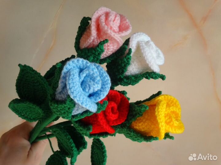 Цветы Розы, ваза, упаковка - ручная работа