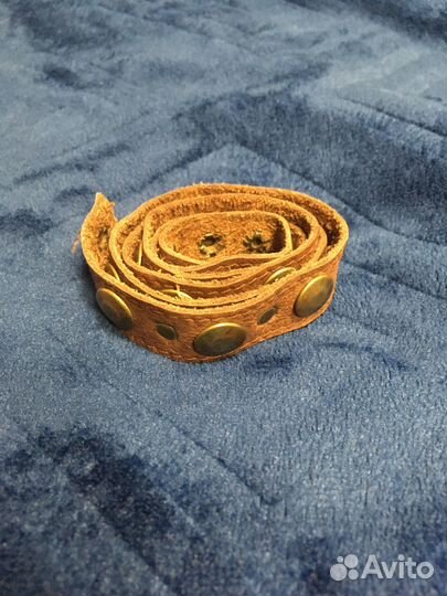 Очелье кожаная лента с медными заклепками