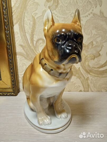 Фарфоровая статуэтка бульдог лфз