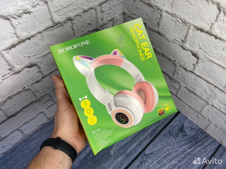 Наушники с ушками Borofone BO18 Белые