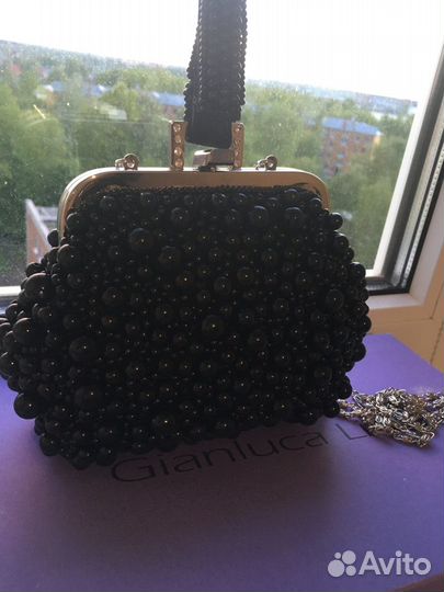 Сумка-клатч черный жемчуг