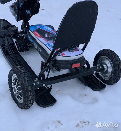 Электрический снегокат детский черный