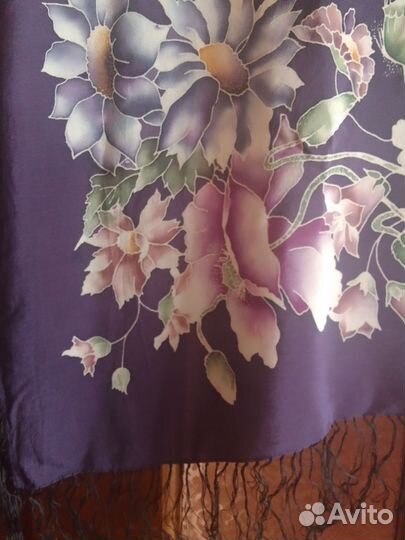 Платок шаль крепдешин 85 на 85 СССР