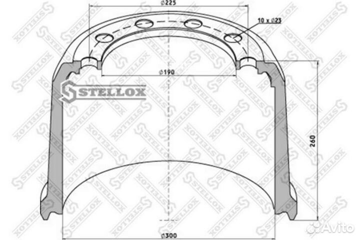 Stellox 8500124SX Барабан тормозной 300x200/209 H2