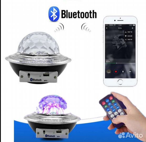 Светомузыка Диско Шар Bluetooth колонка