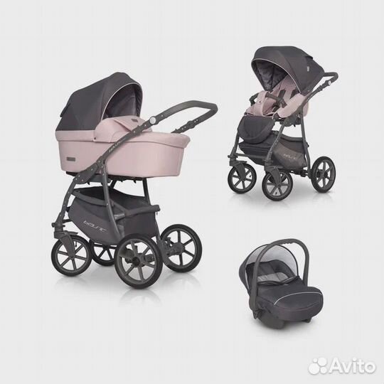 Коляска 3 в 1 bella Pastel