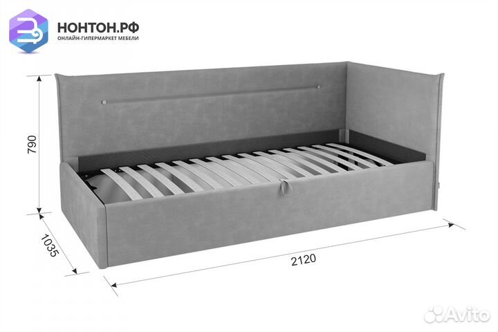 Кровать Альба 0.9 м кремовая