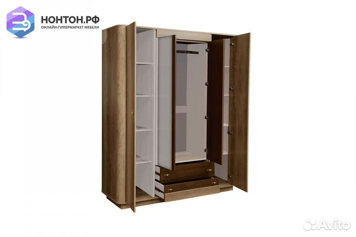 Шкаф 4-дверный Фантазия дуб каньон / дуб кальяри