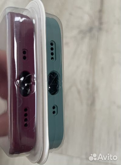 Чехол iPhone 12 mini 2шт новые зеленый и бордовый
