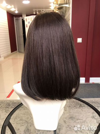 Натуральный парик с имитацией кожи головы на шёлке