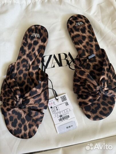 Леопардовые шлепки zara